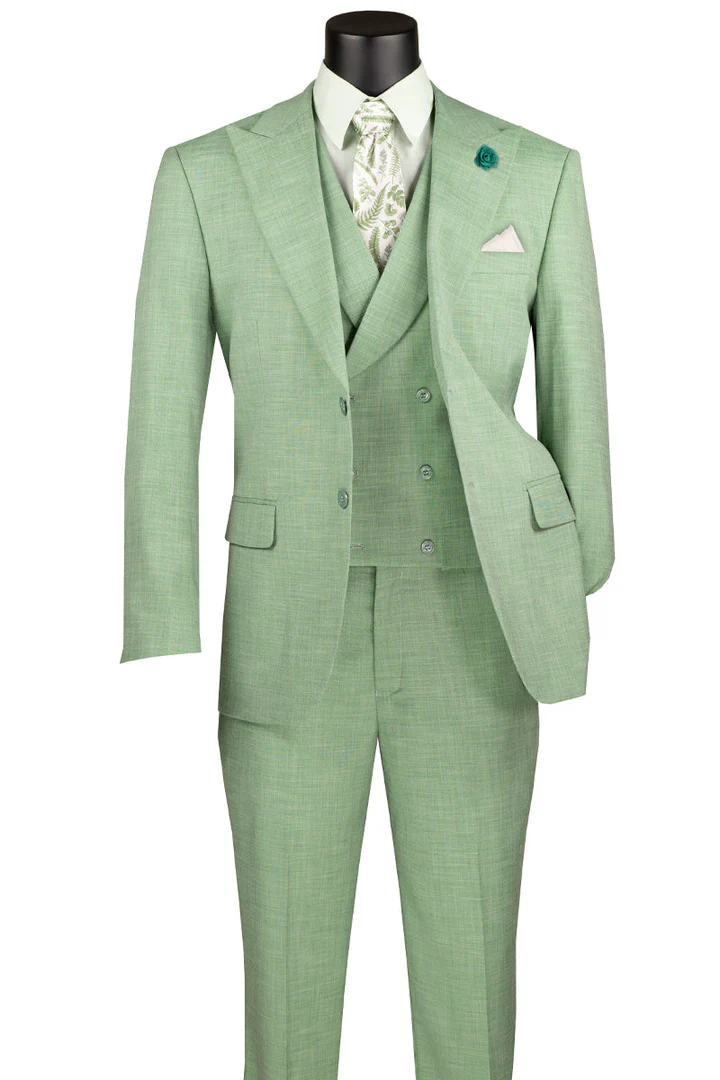 Mens Easter Suit - Jacket and Pants in Summer Color Light Green Modern Fit Light Weight - 34 Short or Extra Small