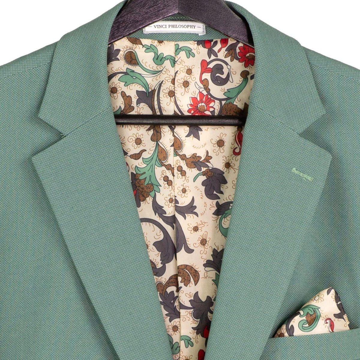 Men’s 3-Piece Modern Fit Super Stretch Suit with Pocket Square and Lapel Pin - Sage