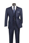 Navy Modern Fit 3 Piece Suit with Vest and Elastic Waist Band Pants
