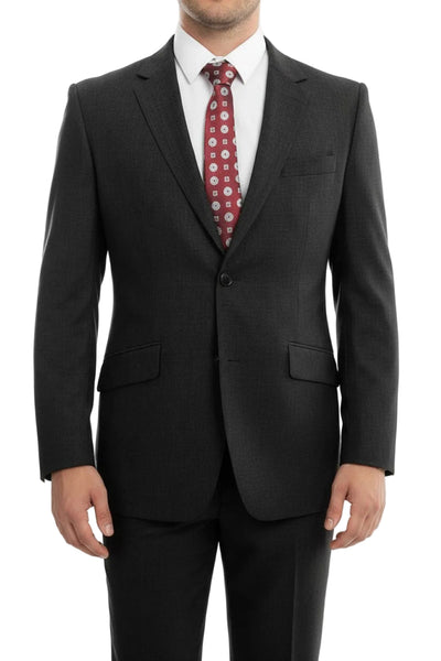 Arezzo Collection 100% Wool 2-Piece Suit - Black