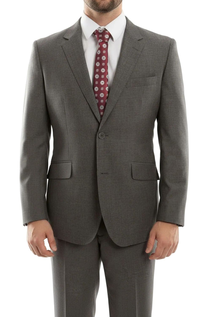 Arezzo Collection 100% Wool 2-Piece Suit - Dark Gray