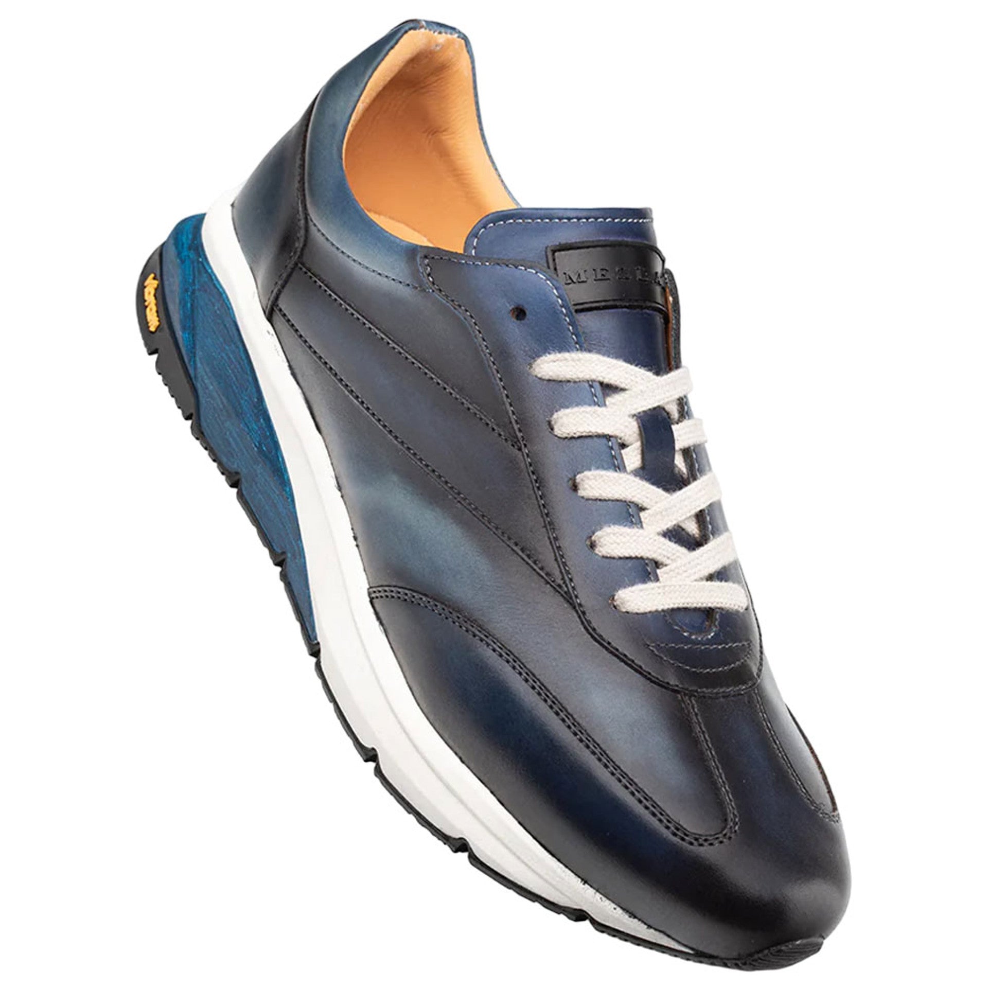 Men's Magico Navy/Med Blue Two-Toned Sneakers By Mezlan Made In Spain Brand - 8