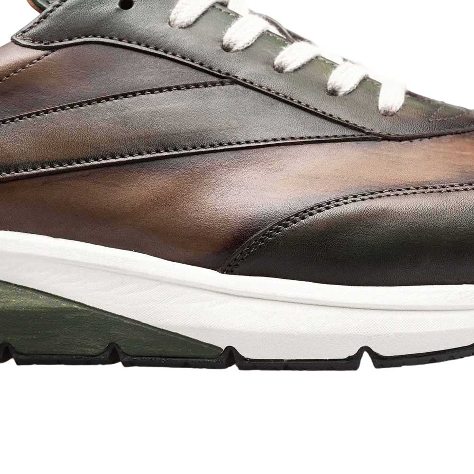 Men's Magico Forest/Olive Two-Toned Sneakers By Mezlan Made In Spain Brand - 8