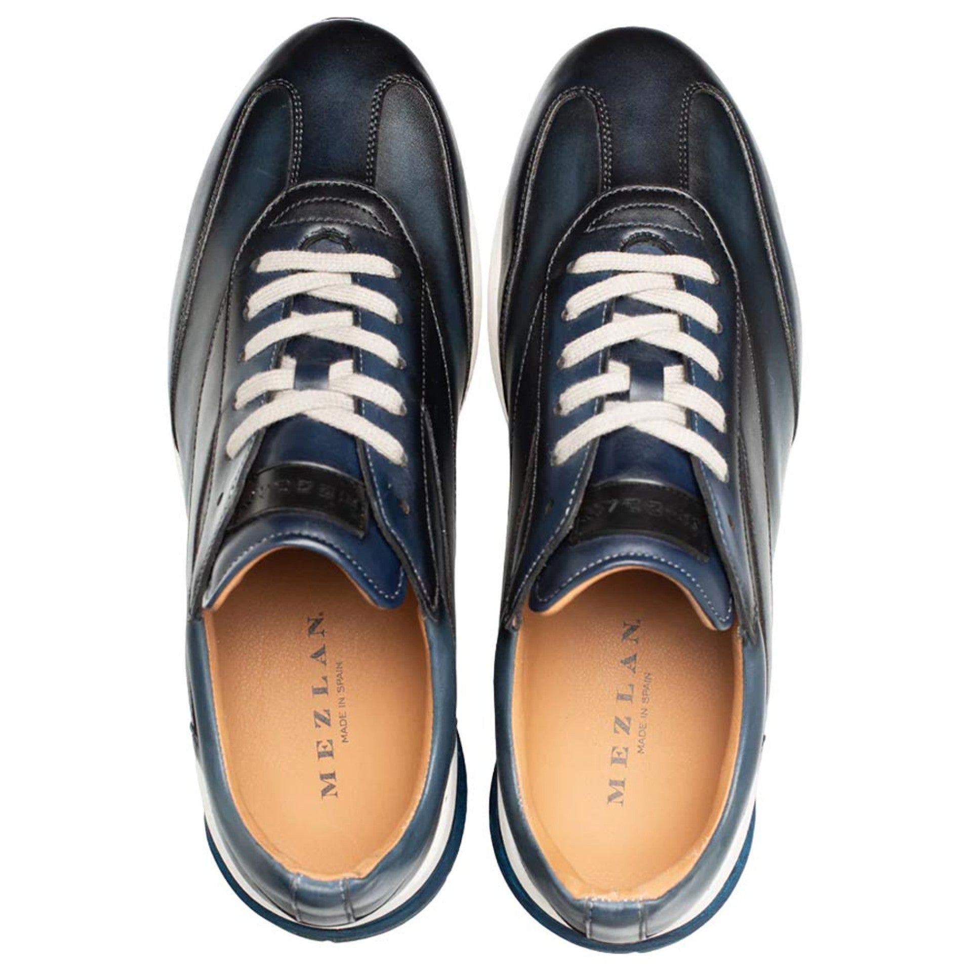 Men's Magico Navy/Med Blue Two-Toned Sneakers By Mezlan Made In Spain Brand - 8