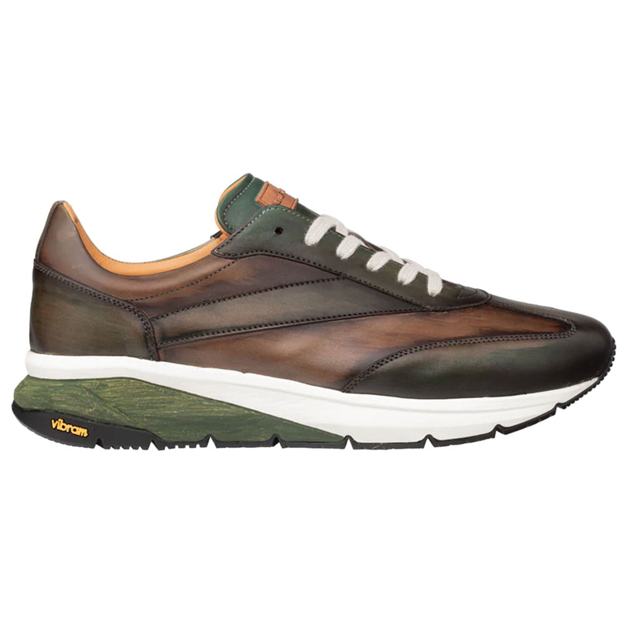 Men's Magico Forest/Olive Two-Toned Sneakers By Mezlan Made In Spain Brand - 8