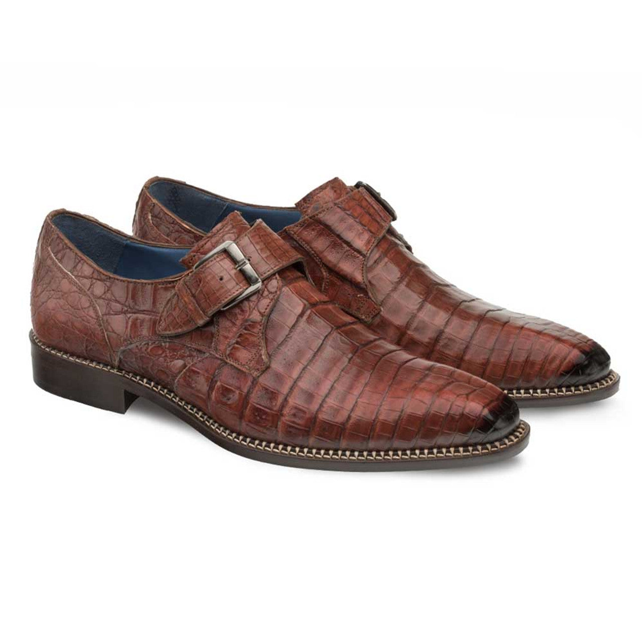 Mezlan Magnus Sport Genuine Crocodile Monk Strap Mens Slip On - 8 M