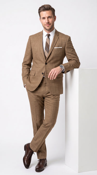 Men’s Don Draper Brown Suit Costume, Mad Men Inspired Vintage 1960s Formal Business Suit