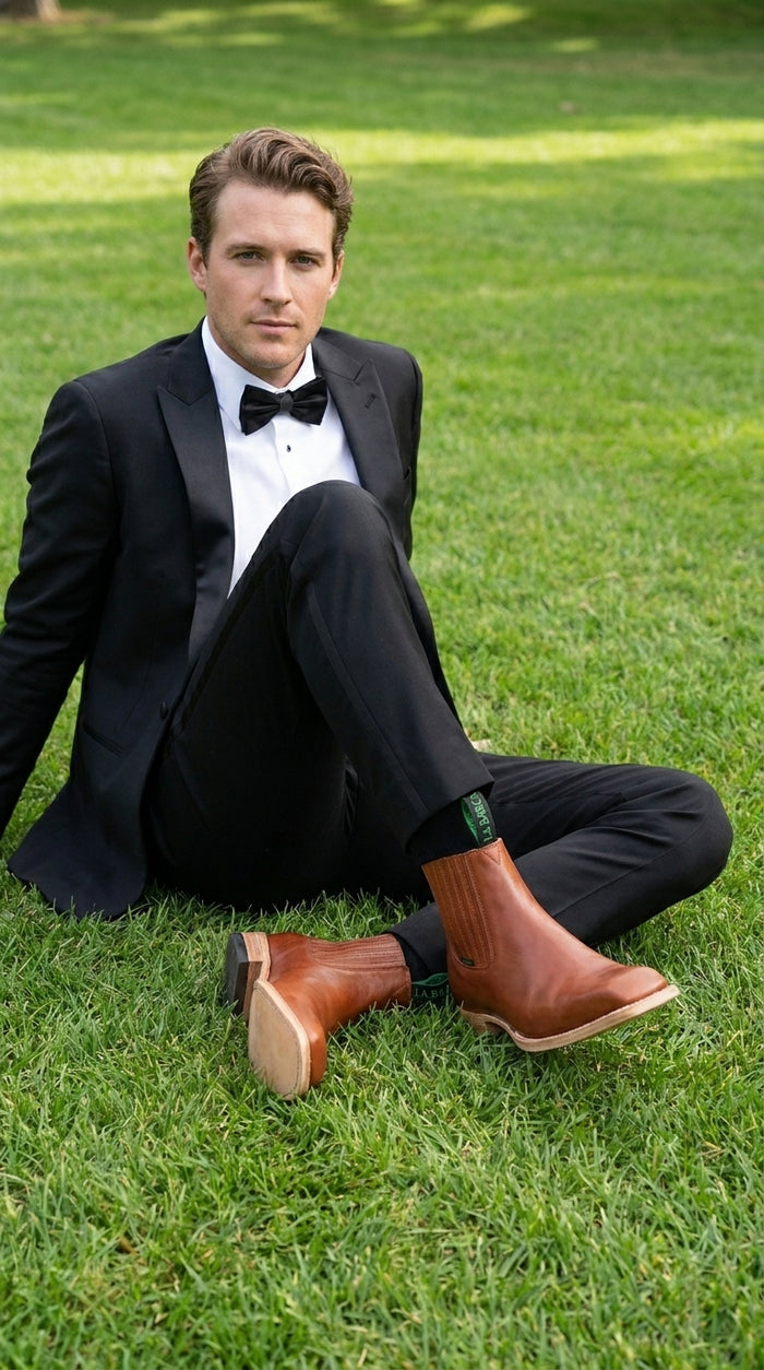 Mens Square Toe Ankle Boots