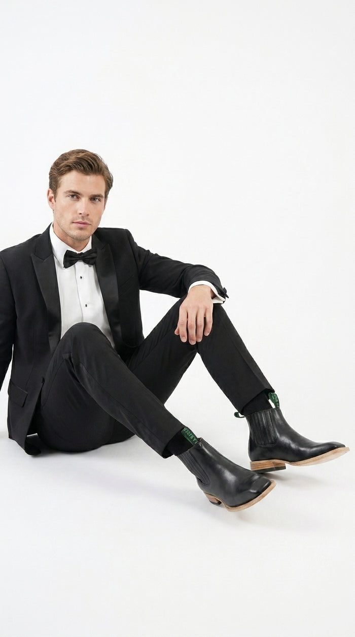 Mens Square Toe Ankle Boots