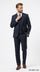 Stacy Adams Men’s 3 Piece Glen Check Hybrid Fit Suit, Formal Wedding Business Suit in Navy, Gray and Brown