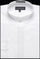 Men's Collarless Embroidered Mandarin Banded Collar Preacher Round Style White Men's Dress Shirt