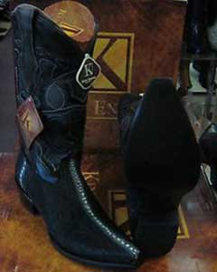 King Genuine Stingray Mantarraya Skin Exotic Black Snip Toe Western Cowboy Dress Cowboy Botas De Mantarraya - Mantarraya Boots Cheap Priced For Sale Online - 6EE