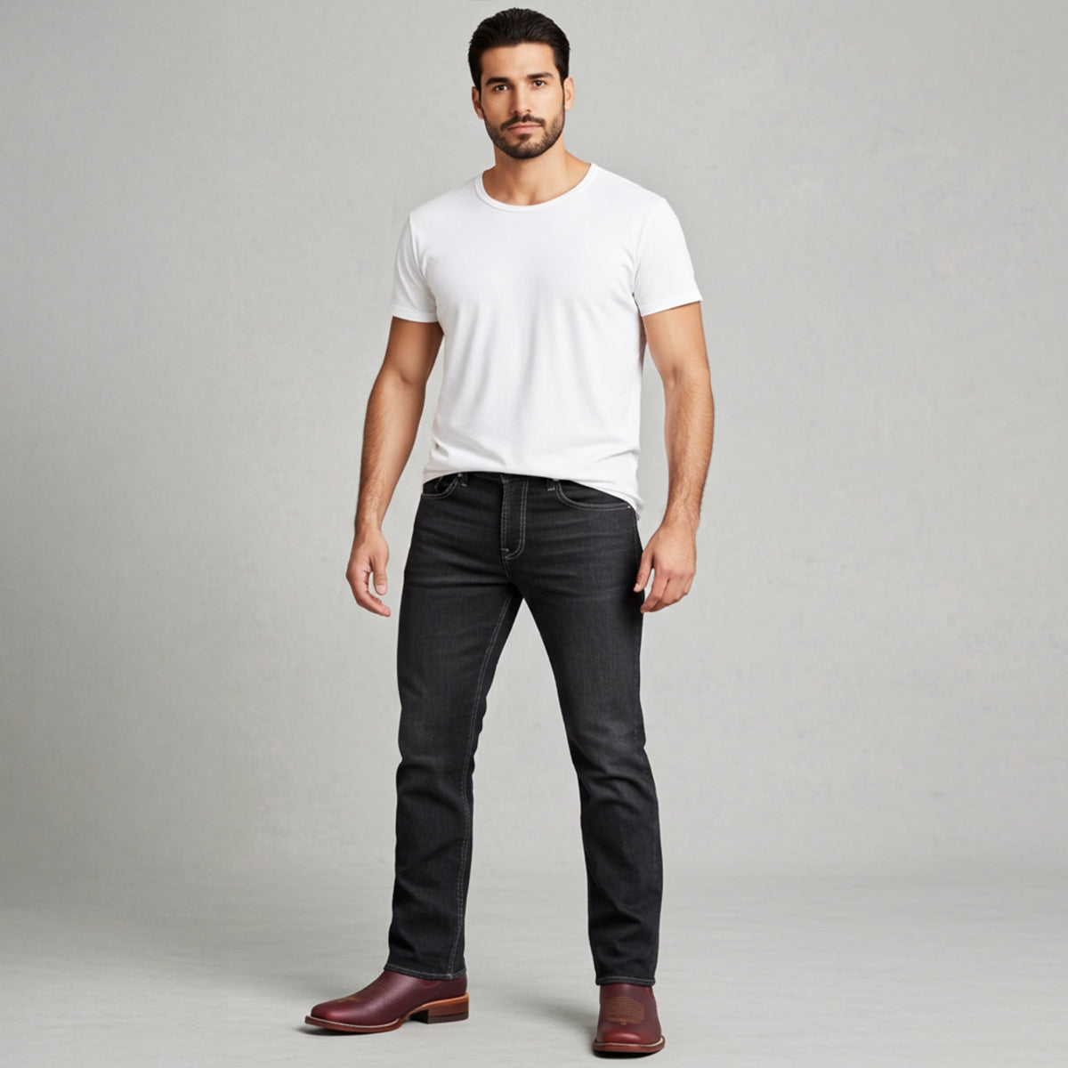 Quincy men's brown square toe Chelsea boots.
