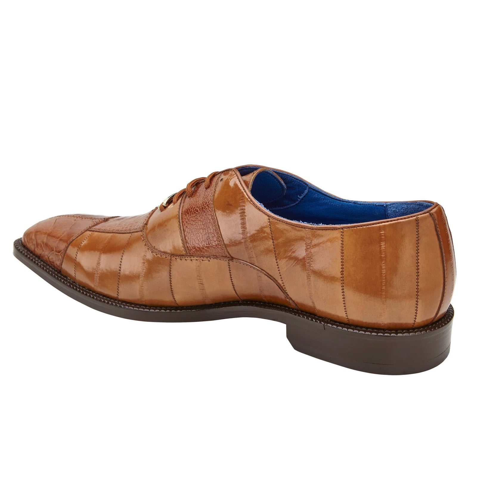 Men's Belvedere Mare Ostrich Leg & Eel Skin Dress Shoe in Camel - 9-M