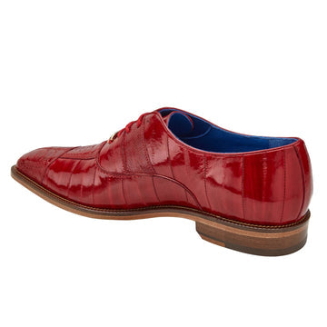 Men's Belvedere Mare Ostrich Leg & Eel Skin Dress Shoe in Red - 15-M