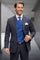 Men's Modern Fit Wool & Cashmere Plaid Business Suit in Sapphire Blue