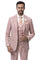 Cheap priced Suit  - Mens Modern Fit Two Button Vested Sharkskin Business Mauve Suit
