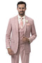 Cheap priced Suit  - Mens Modern Fit Two Button Vested Sharkskin Business Mauve Suit