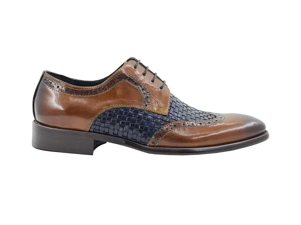 Medallion Wing-tip Basket Weave Four Eyelets Oxford - 9