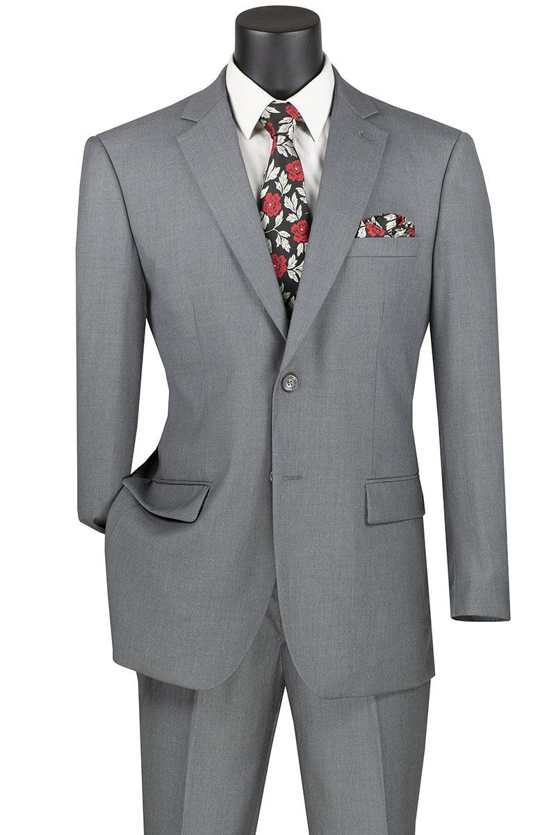 Medium Gray Regular Fit Two Piece Suit - 38 Short - 32 Waist