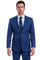 Cheap Priced Suit - Men's Two Button Modern Fit Linen Look Summer Suit blue