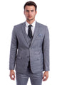 Cheap Priced Suit- Men's Two Button Slim Fit Vested Solid Basic Color Medium Grey Suit
