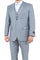 Mens Light Gray Sharkskin 3 Piece Regular Fit Side Vent Suit
