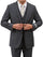 Mens 2 Button Front Closure Grey Pinstripe Slim Fit Suit