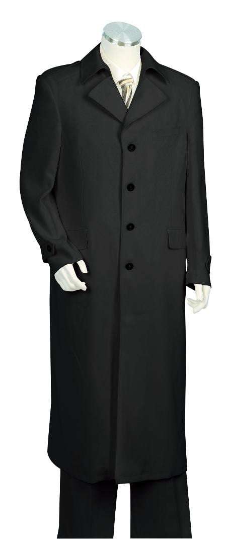Men's 3 Piece Vested Black Zoot Suit - 36 Regular Jacket+30 Waist Adjustable 26to32)Height: 5'7"-6')(Neck: 14.5-16:S)