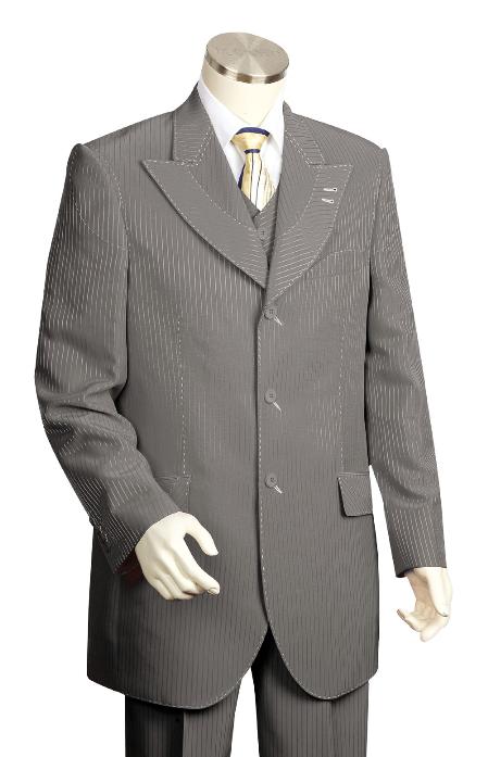 Men's High Fashion Dark Navy Zoot Suit - 36 Regular Jacket+30 Waist Adjustable 26to32)Height: 5'7"-6')(Neck: 14.5-16:S)