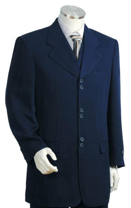 Men's Long Zoot Suits in Blue - 38 Short Jacket+32 Waist Adjustable 28to34)(Height: 5’4”to5’7”)(Neck 15-16.5)S-M)