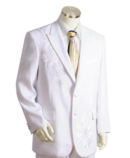 Men's Two Button Suits White Leisure Casual Suit For Sale - S or Small