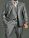 Men's Two Button Vested Shiny Flashy Metallic Light Grey Slim Fit Suit