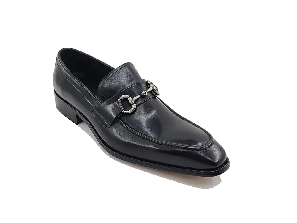 Men's Burnished Signature Buckle Loafer-New Designer Collection - 7.5
