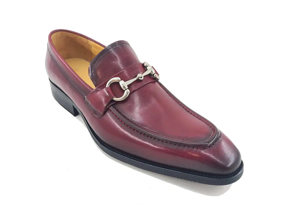 Men's Burnished Signature Buckle Loafer-New Designer Collection - 7.5
