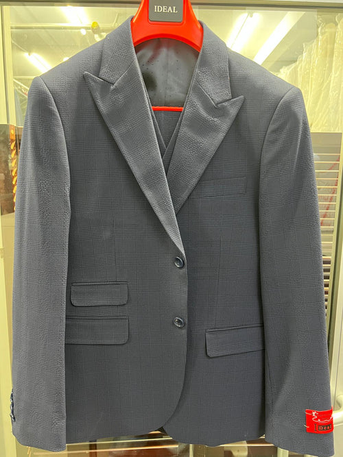 Men's Charcoal Grey Checkered Sport Coat â€“ Classic Plaid Windowpane Pattern Blazer