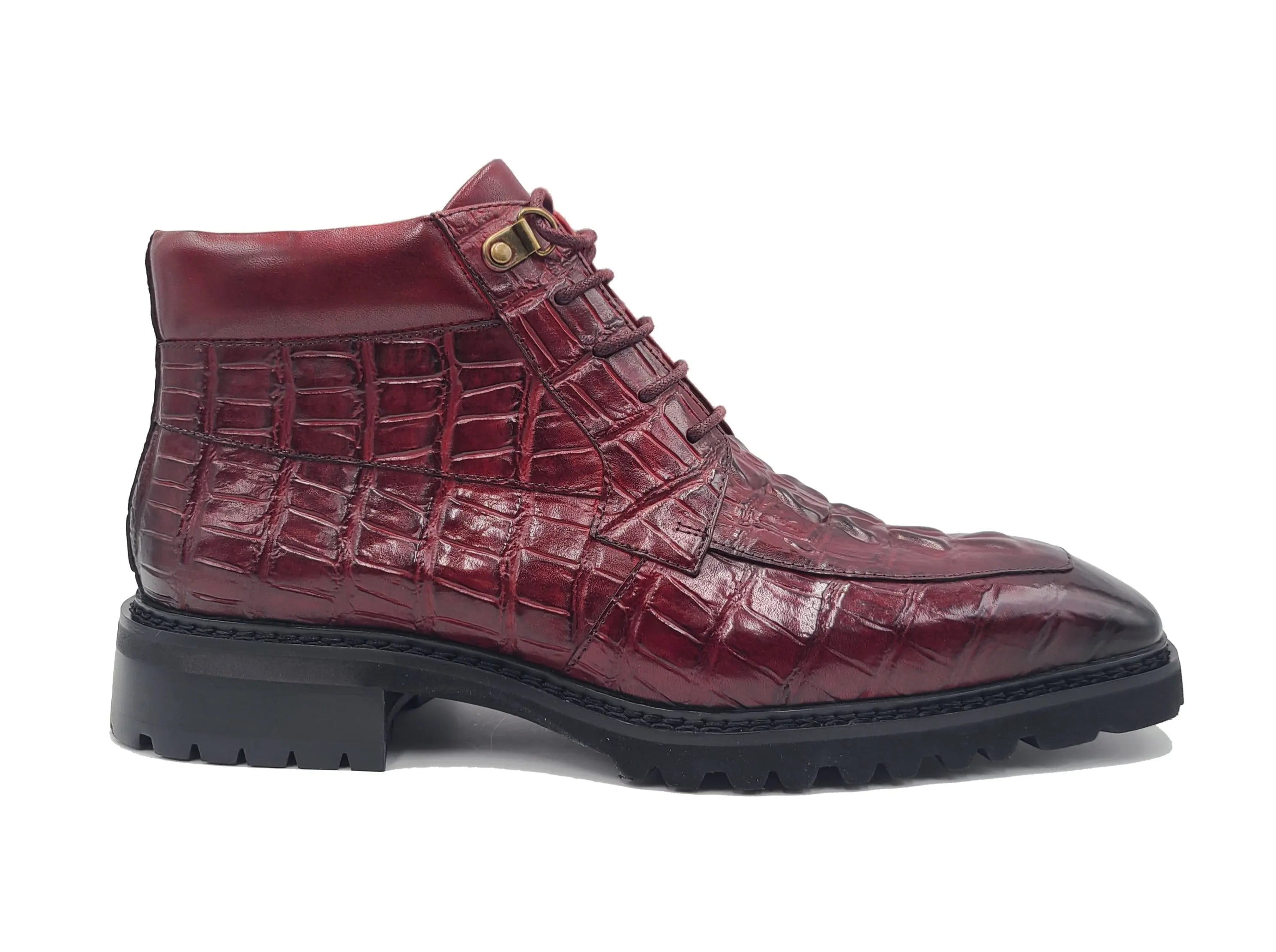 Men's Lace-up Boots Alligator Embossed - 8