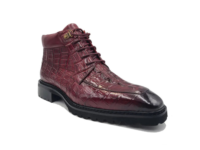 Carrucci Men's Lace-up Boots Alligator Embossed