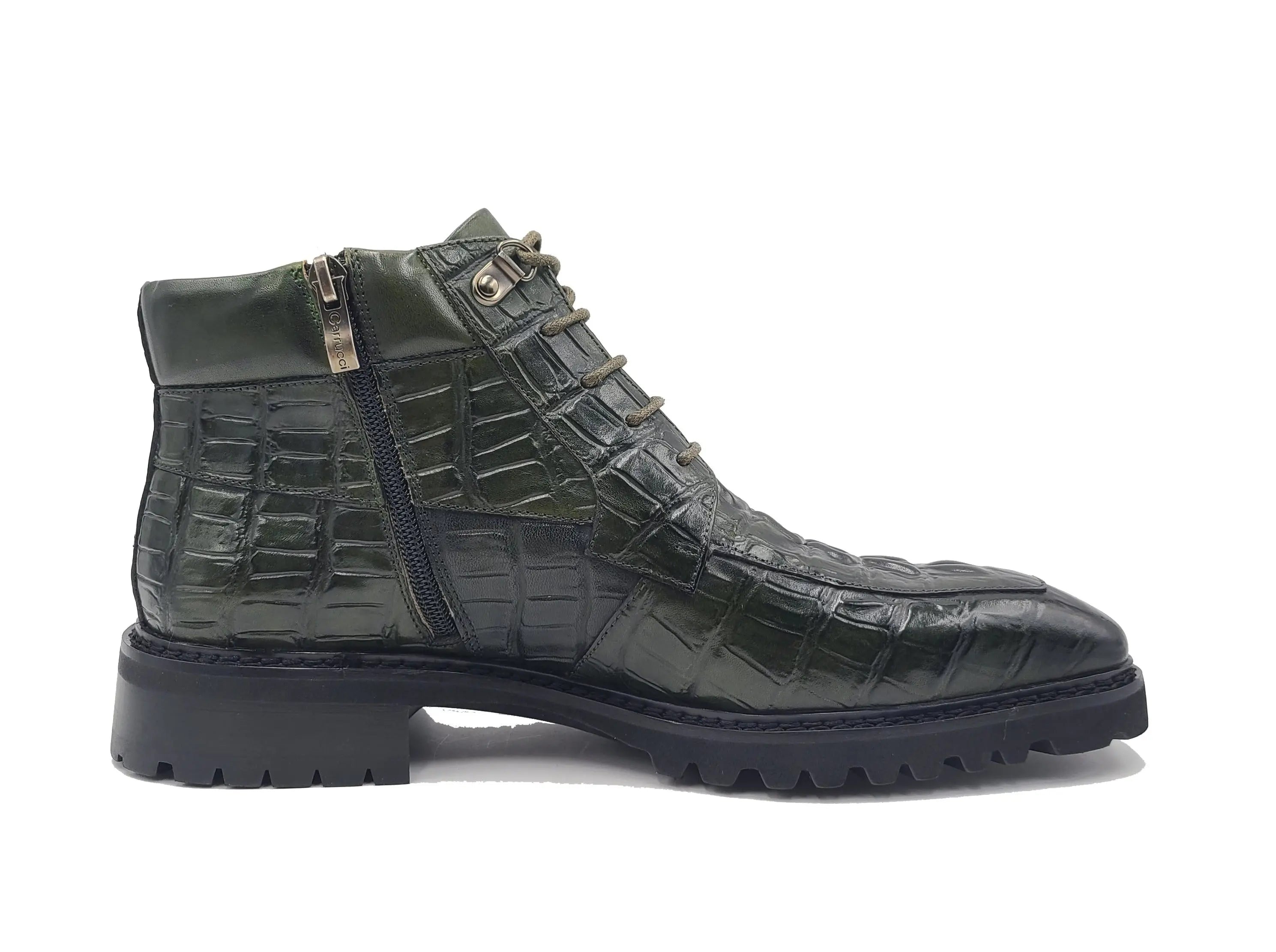 Men's Lace-up Boots Alligator Embossed - 8