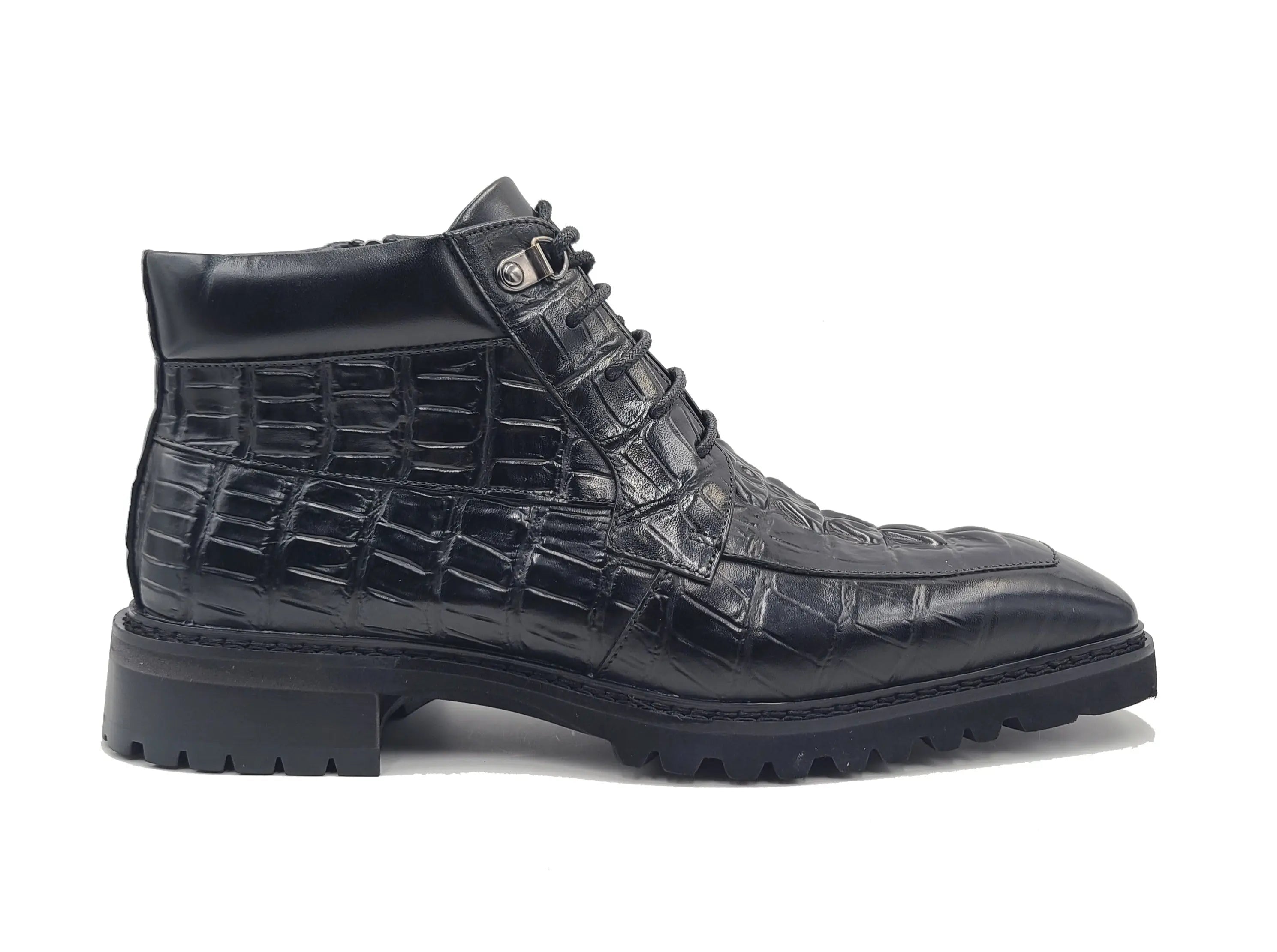 Men's Lace-up Boots Alligator Embossed - 8