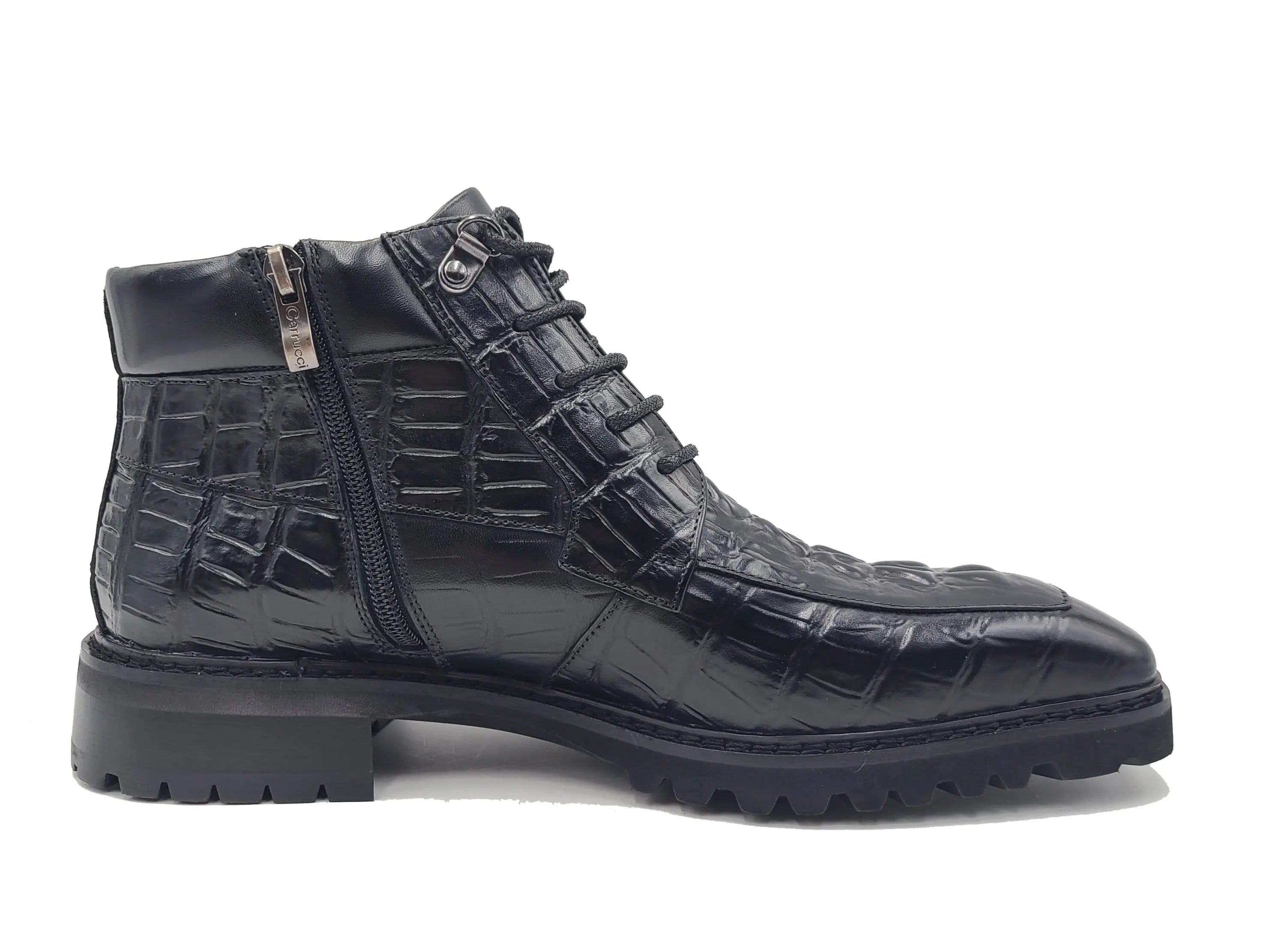 Men's Lace-up Boots Alligator Embossed - 8