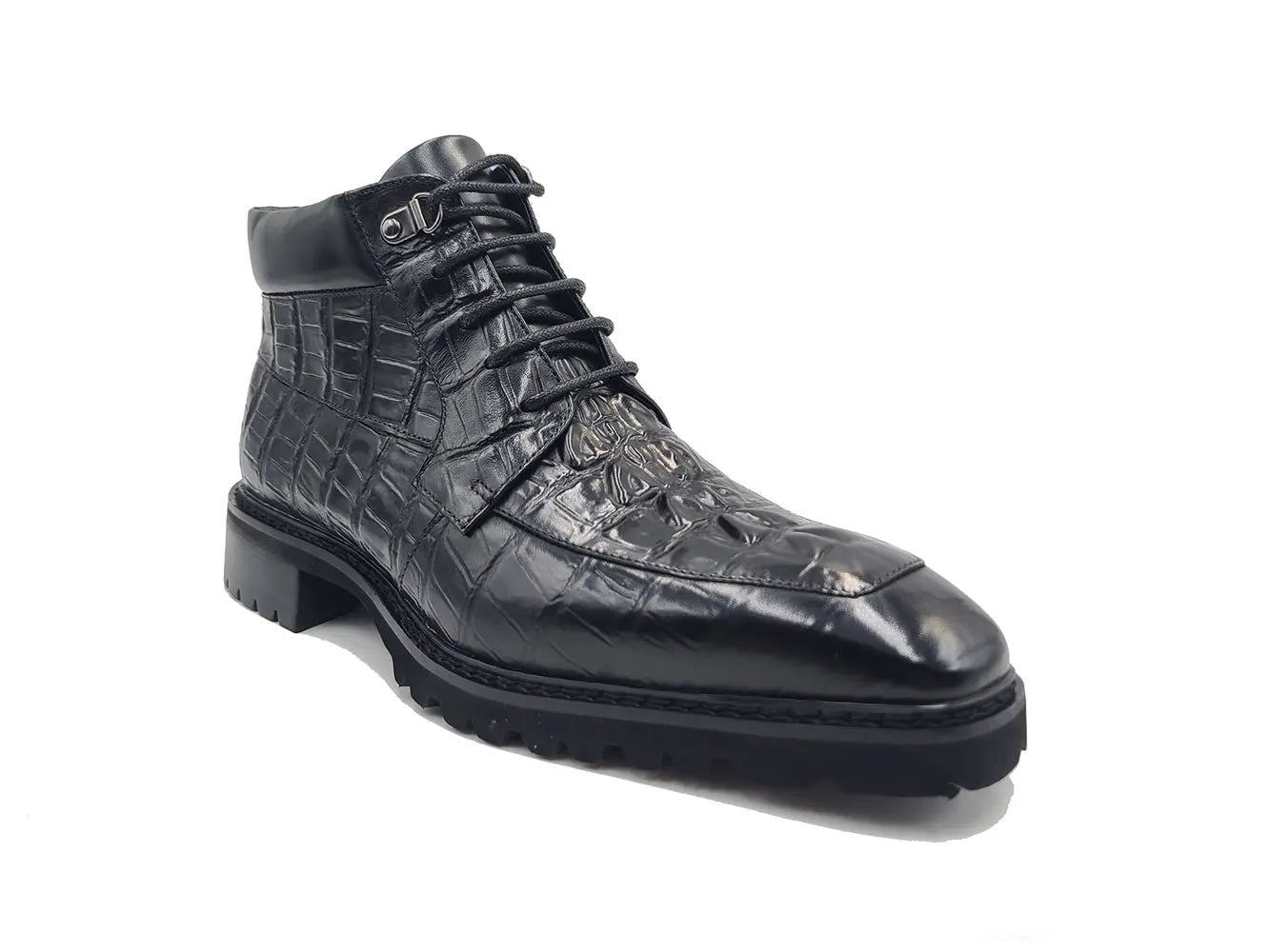 Men's Lace-up Boots Alligator Embossed - 8