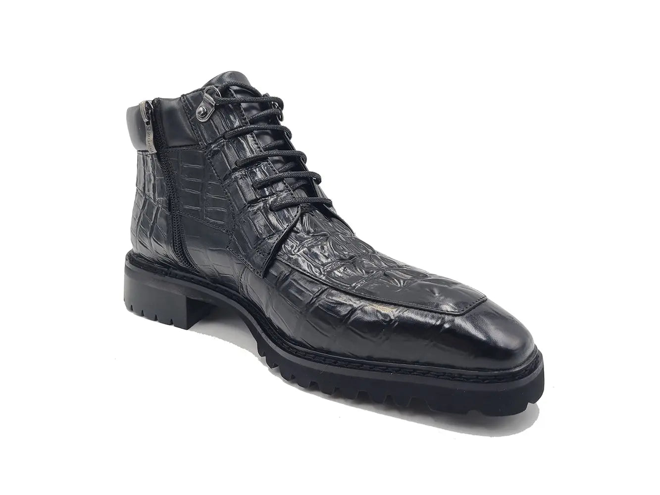 Men's Lace-up Boots Alligator Embossed - 8