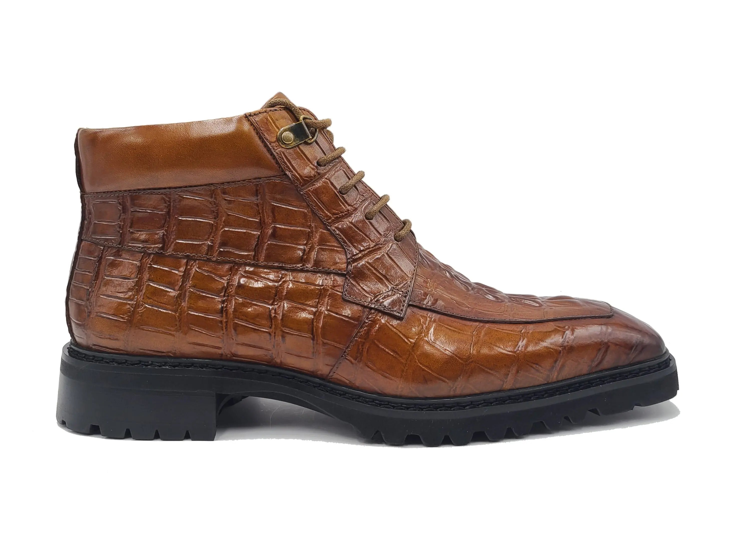 Men's Lace-up Boots Alligator Embossed - 8