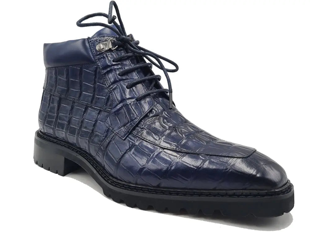 Men's Lace-up Boots Alligator Embossed - 8