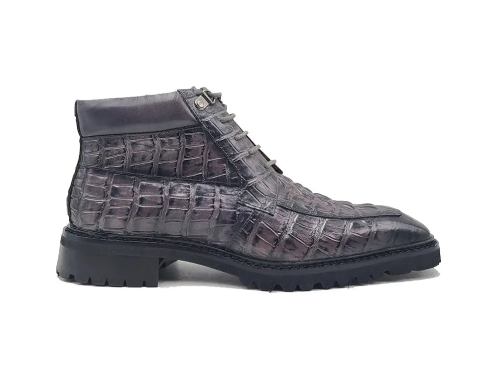 Men's Lace-up Boots Alligator Embossed - 9