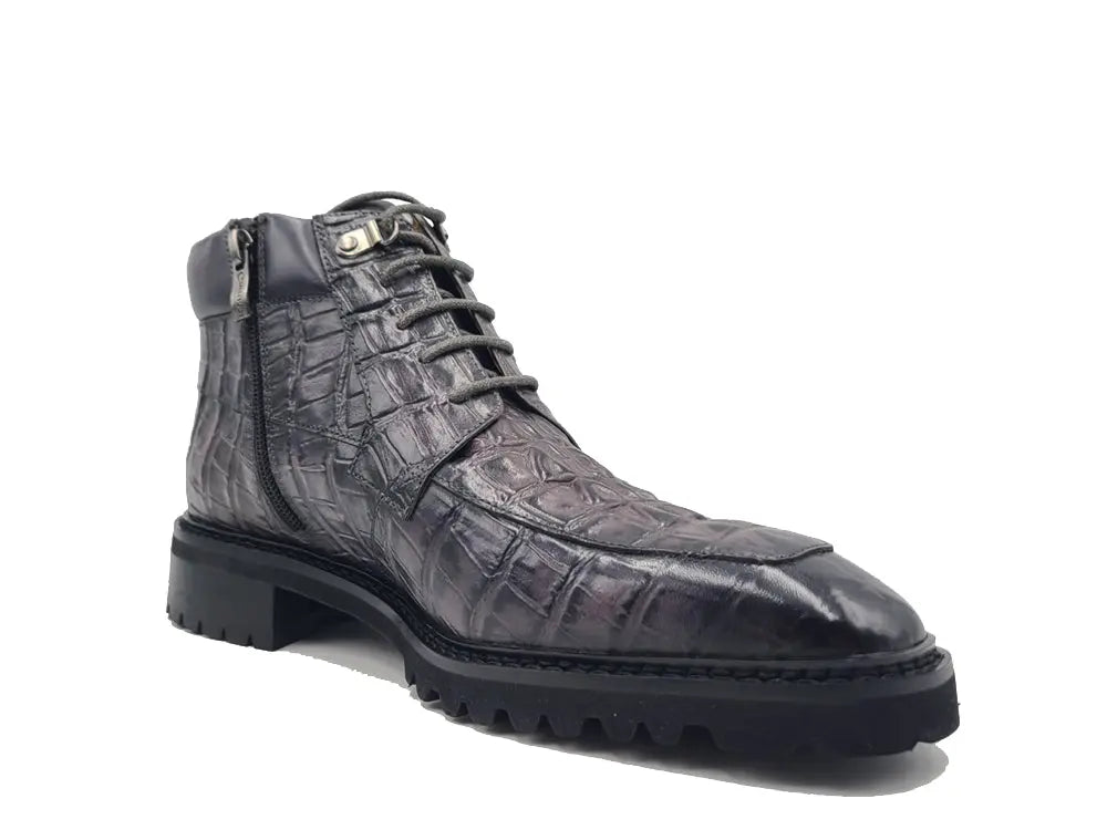 Men's Lace-up Boots Alligator Embossed - 9