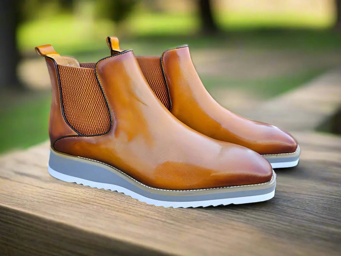 Men's Patina Chelsea Boot-New Designer Collection - 7.5