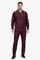 Mens Luxury Burgundy Wool Two-Piece Leisure Walking Suit