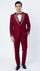 Men's Burgundy and White Embellished Tuxedo Suit – Slim Fit 3-Piece Formal Wedding, Prom, and Gala Outfit